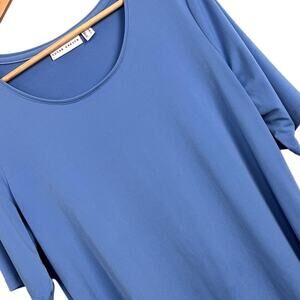 Susan Graver Women's M Tunic Top‎ Stretch Knit Hi-Low Hem Basic Casual Travel